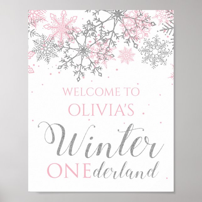 Poster Sinal de boas-vindas do floco de neve da oneDerlan (Frente)