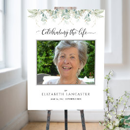 Poster Sinal de boas-vindas do Funeral Foto Elegante Gree