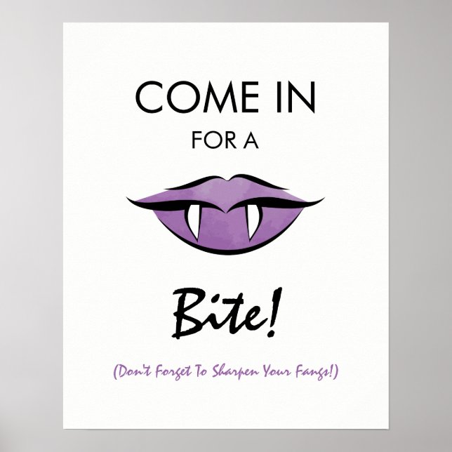 Poster Sinal de Boas-vindas do Gótico de Lábios do Vampir (Frente)