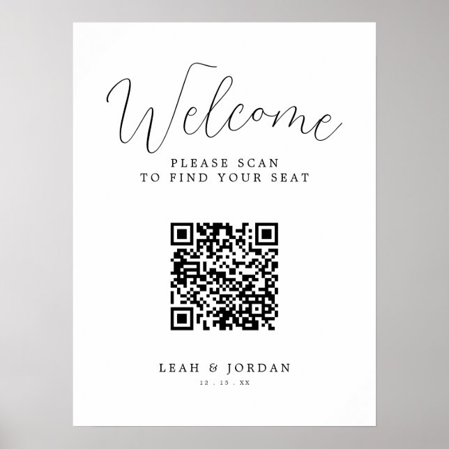 Poster Sinal de Boas-vindas do Gráfico de Código QR Russo (Frente)