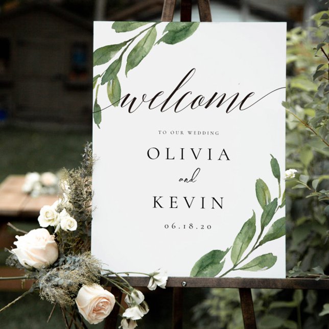 Poster Sinal de Boas-vindas do Greenery Wedding (Criador carregado)