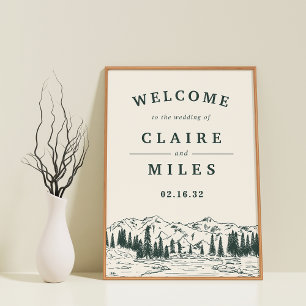 Poster Sinal de Boas-vindas do Hunter Green Mountain Sket