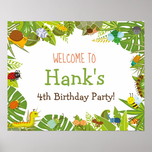 Poster Sinal de boas-vindas do Insecto do inseto (Frente)