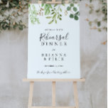 Poster Sinal de boas-vindas do Janto de ensaio simples Eu<br><div class="desc">Este simples sinal de boas-vindas do janto de ensaio de eucalipto é perfeito para um ensaio de casamento moderno. A design apresenta lindas folhas verdes de eucalipto pintadas artesanalmente,  dispostas em formas geométricas,  inspirando beleza natural.</div>