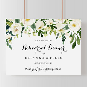 Poster Sinal de Boas-vindas do Janto Horizontal Floral