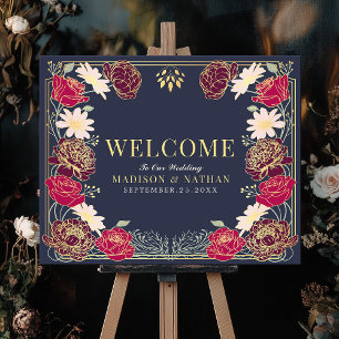 Poster Sinal de Boas-vindas do Jardim Floral Encantado