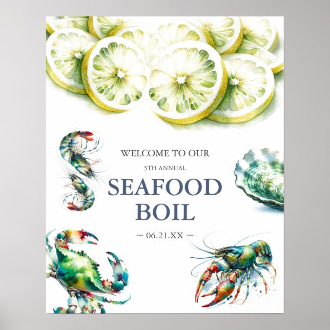 Poster Sinal de boas-vindas do Low Country Boil (Frente)
