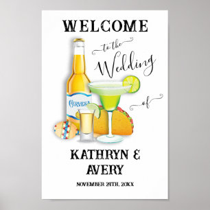 Poster Sinal de boas-vindas do México Fiesta Margarita