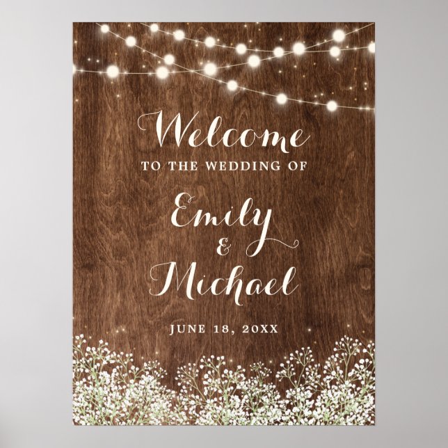 Poster Sinal de boas-vindas do ninho de hálito da madeira (Frente)