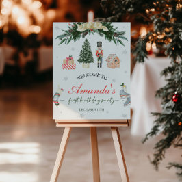 Poster Sinal de boas-vindas do Nutcracker Birthday House