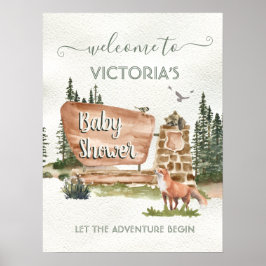 Poster Sinal de boas-vindas do Parque Nacional do Woodlan