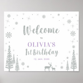 Poster Sinal de boas-vindas do primeiro aniversario da Si