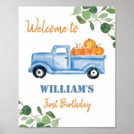 Poster Sinal de boas-vindas do primeiro aniversario de ca