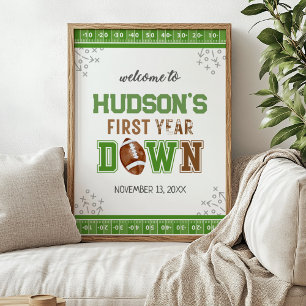 Poster Sinal de boas-vindas do primeiro aniversario de fu
