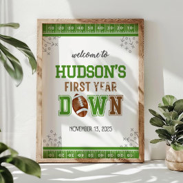 Poster Sinal de Boas-vindas do primeiro aniversario de Fu