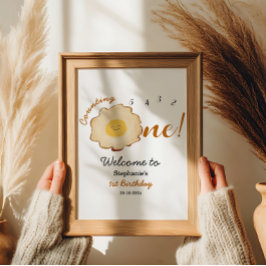 Poster Sinal de boas-vindas do primeiro aniversario de ov