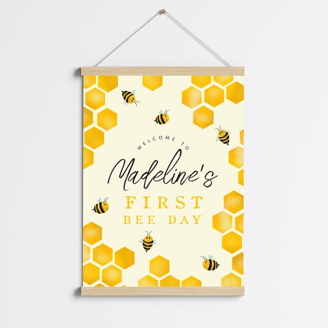 Póster Sinal de boas-vindas do primeiro dia de abelhas do (Criador carregado)
