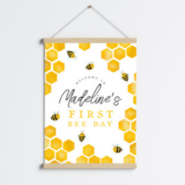 Póster Sinal de boas-vindas do primeiro dia de abelhas do