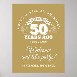 Poster Sinal de boas-vindas do recem casados 50º aniversá