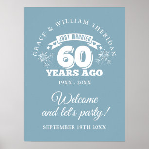 Poster Sinal de boas-vindas do recem casados 60º aniversá