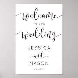 Poster Sinal de Boas-vindas do Rustic Script Wedding