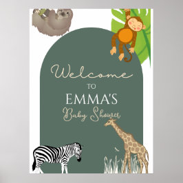 Poster Sinal de Boas-Vindas do Safari Themed
