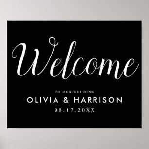 Poster Sinal de Boas-vindas do Script Elegante Moderno