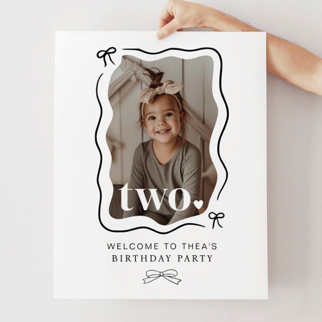 Poster Sinal de boas-vindas do segundo aniversário de fot (Criador carregado)