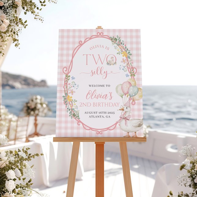 Póster Sinal de boas-vindas do segundo aniversário Goose  (Criador carregado)