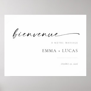 Poster Sinal de Boas-vindas do Shic Modern Script Franc