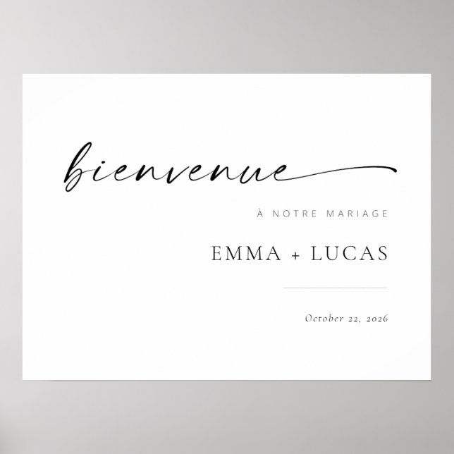 Poster Sinal de Boas-vindas do Shic Modern Script | Franc (Frente)