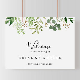 Poster Sinal de Boas-vindas do Simples Casamento Floral E