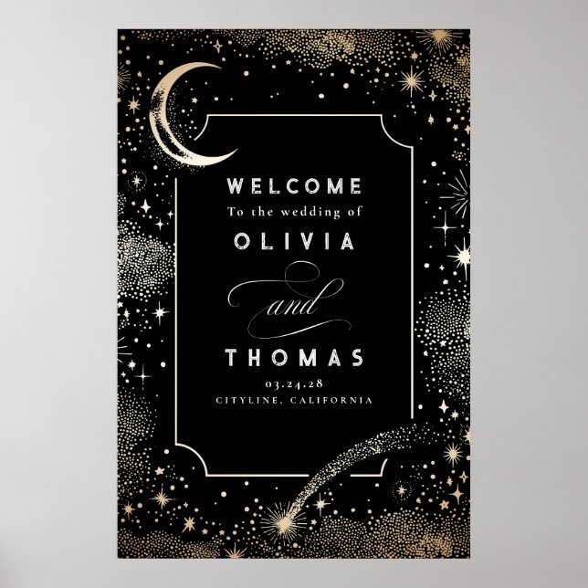 Poster Sinal de Boas-vindas do Sky Celestial Night (Frente)