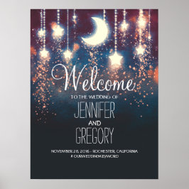 Poster Sinal de Boas-vindas do Starry Night Wedding