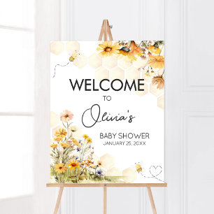 Poster Sinal de boas-vindas do Sunflower Little Honey Chá