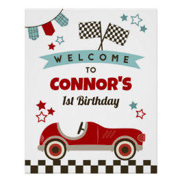 Póster Sinal de boas-vindas do tema Race Car