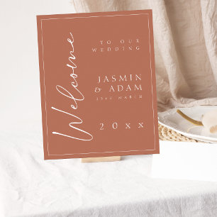 Poster Sinal de Boas-vindas do Terracotta Script Minimo