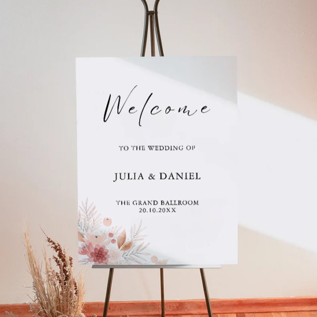 Poster Sinal de boas-vindas do Wildflower (Wildflower Wedding Welcome Sign)
