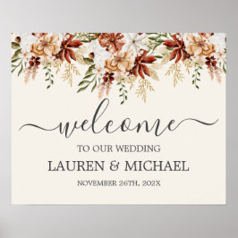 Poster Sinal de boas-vindas do Wildflower Wedding