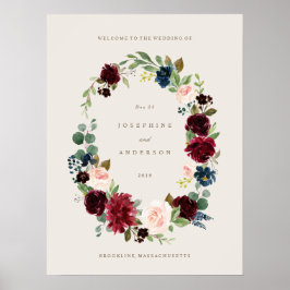 Poster Sinal de boas-vindas do Winter Elegance Wedding