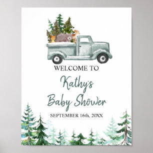 Poster Sinal de Boas-Vindas dos Animais da Floresta