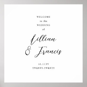 Poster Sinal de boas-vindas dos Casais modernos de escrit