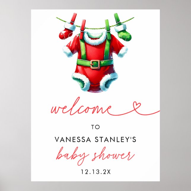 Poster Sinal de boas-vindas dos Papais noeis de Natal Hol (Frente)