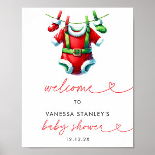 Poster Sinal de boas-vindas dos Papais noeis de Natal Hol
