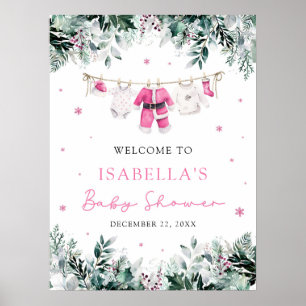 Poster Sinal de boas-vindas dos Papais noeis de Natal ros