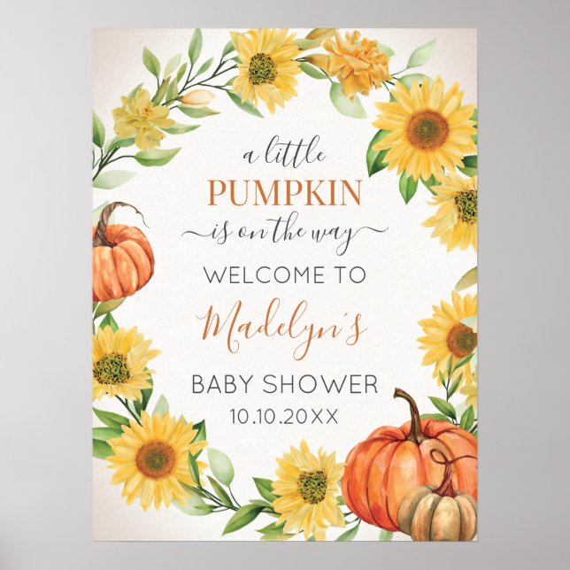 Poster Sinal de boas-vindas dos Sunflower e Pumpkin (Frente)