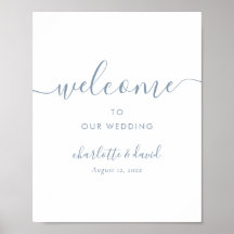 Sinal de Boas-vindas Dusty Blue Wedding