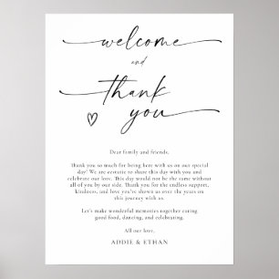 Poster Sinal de Boas-vindas e Agradecimento de Casamento