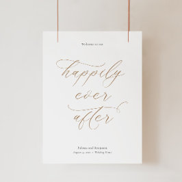 Poster Sinal de Boas-vindas Elegante com Caligrafia