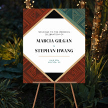 Sinal de Boas-Vindas em Diamante Geométrico Art Dé